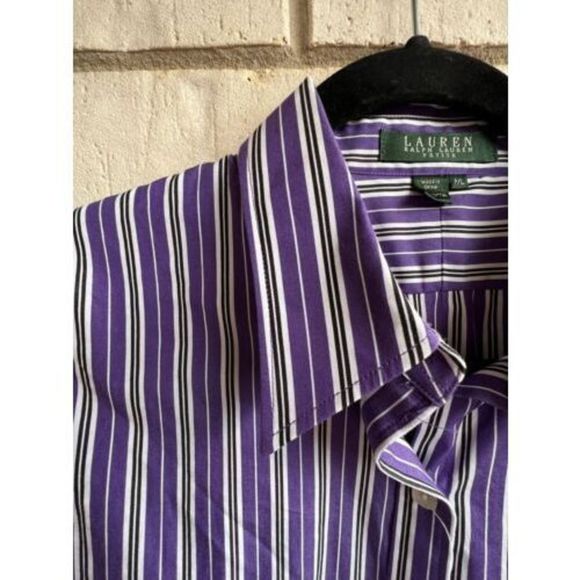 Lauren Ralph Lauren Petite Cotton Striped Button up top size PL - Picture 5 of 10